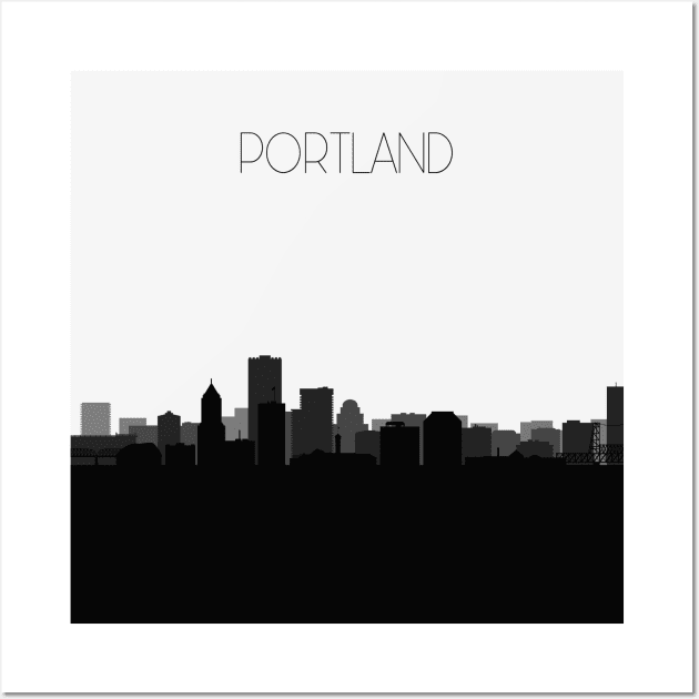 Portland Skyline V2 Wall Art by inspirowl